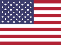 [ai] The flag of the United States, featuring thirteen horizontal red and white stripes and a blue rectangle containing fifty white stars arranged in nine rows.